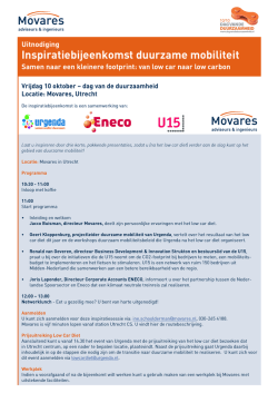 Inspiratiebijeenkomst duurzame mobiliteit