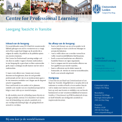 Brochure downloaden - Centre for Professional Learning