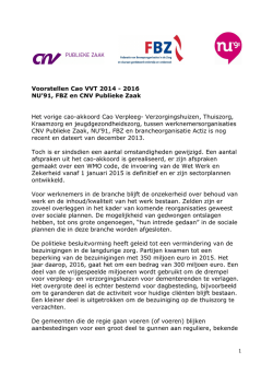 Inzet CAO VVT 20 juni 2014 FBZ NU91 CNV Publieke Zaak