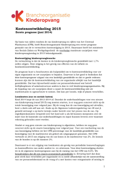 Kostenontwikkeling 2015 - Kinderdagverblijf Villa Valentijn Middelburg