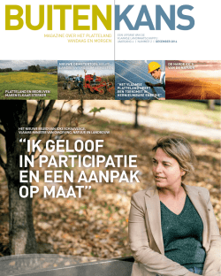 ik geloof in participatie en een aanpak op maat