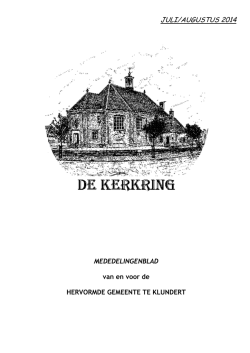 JULI/AUGUSTUS 2014 - Hervormde Gemeente Klundert