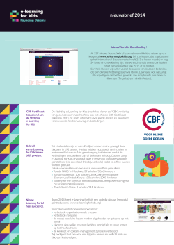 nieuwsbrief efk - E-learning for Kids