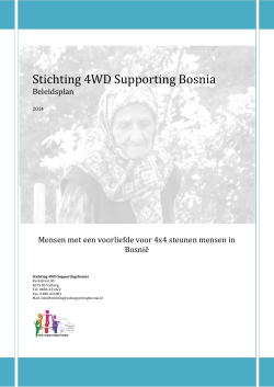 Beleidsplan Stichting 4WD Supporting Bosnia 2014