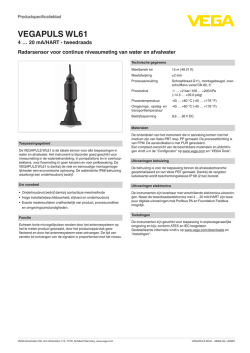 Handleiding - VEGAPULS WL61 - 4 &hellip; 20 mA/HART