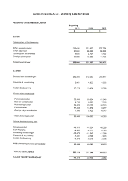 CfB 2013 Baten en lasten