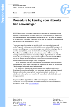 persbericht aanpassing regels rijgeschiktheid