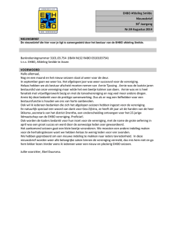 EHBO Afdeling Smilde Nieuwsbrief 30e Jaargang Nr.59 Augustus