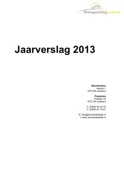 Jaarverslag 2013 - Woningstichting Laarbeek
