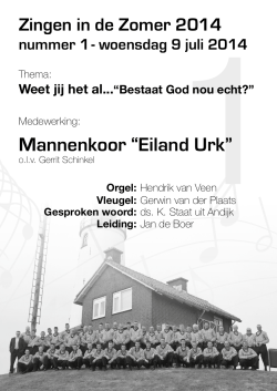 Mannenkoor “Eiland Urk” - Hervormde Gemeente Urk