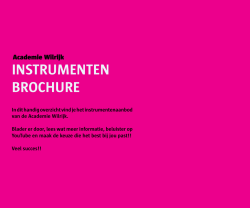 INSTRUMENTEN BROCHURE - Stedelijk Onderwijs