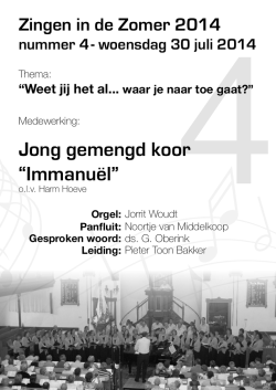 Jong gemengd koor “Immanuël” - Zingen in de Zomer