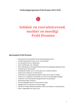 Verkiezingsprogramma PvdA Dronten 2014-2018