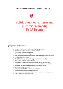 Verkiezingsprogramma PvdA Dronten 2014-2018