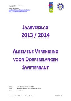 Jaarverslag - Dorpsbelangen Swifterbant