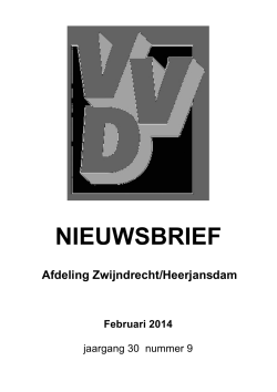 Februari 2014 - VVD Zwijndrecht / Heerjansdam