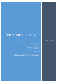 Een recept voor succes