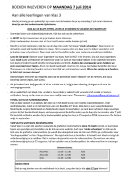 info over boeken inleveren klas 3