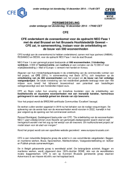 PERSMEDEDELING CFE CFE ondertekent de overeenkomst