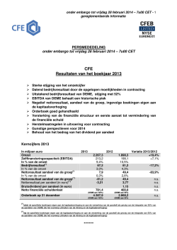 CFE Resultaten van het boekjaar 2013
