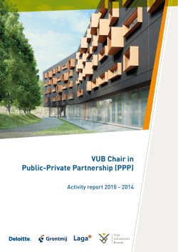 activiteitenverslag VUB Chair in PPP 2010-2014