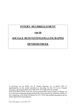 Intern Huurreglement - Sociale Huisvestingsmaatschappij