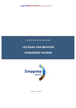 LID RAAD VAN BESTUUR ZORGGROEP ALMERE