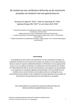 De invloed van een vestibulaire disfunctie op de motorische