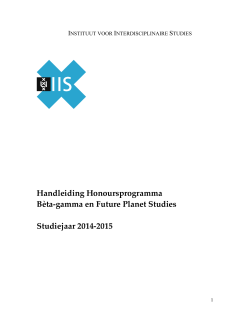 Handleiding Honoursprogramma 2014-2015