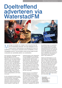 Doeltreffend adverteren via WaterstadFM