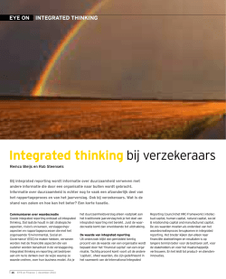 Integrated thinking bij verzekeraars