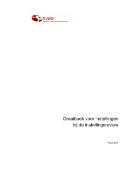 Draaiboek voor instellingen bij de instellingsreview