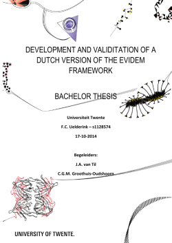 bachelor thesis development and validitation of a dutch version of
