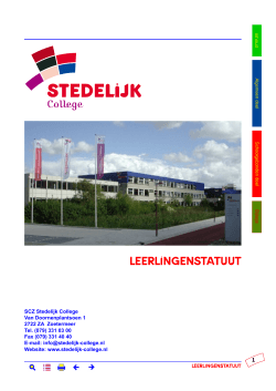 Leerlingenstatuut (2014-2015) - Stedelijk College Zoetermeer