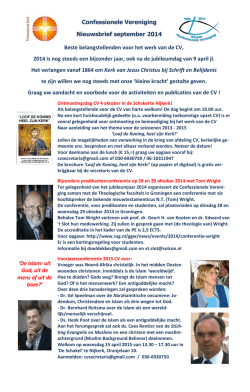 Download de nieuwsbrief van september 2014