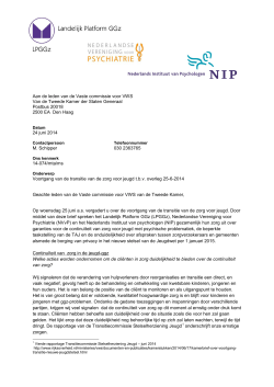 Gezamenlijke brief van LPGGz, NIP en NVvP Algemeen Overleg