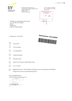 verslag van bevindingen jaarrekening 2013