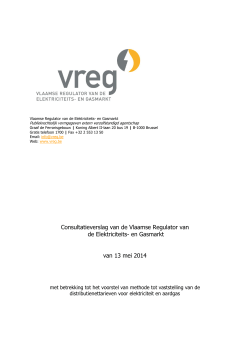 Consultatieverslag van de Vlaamse Regulator van de