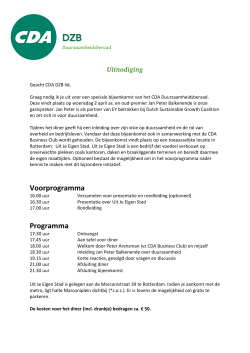 Uitnodiging CDA DZB Lezing Balkenende 2 april 2014