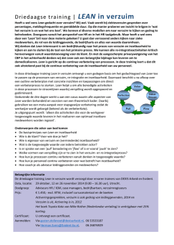 Driedaagse training | LEAN in verzuim