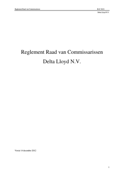 reglement van de Raad van Commissarissen