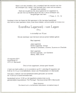 in liefdevolle herinnering