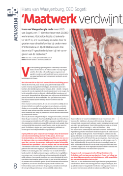 Interv Iew Hans van Waayenburg, CEO Sogeti: