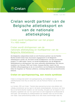Crelan wordt partner van de Belgische atletieksport en van de