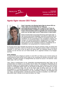 Agnès Ogier nieuwe CEO Thalys