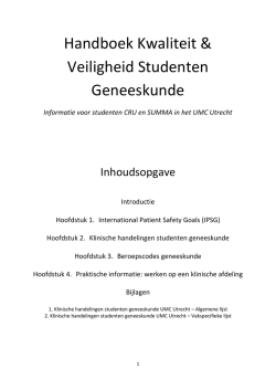 Handboek Kwaliteit en Veiligheid Studenten Geneeskunde 02 05