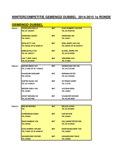INDELINGEN 1E RONDE GD 2014-2015