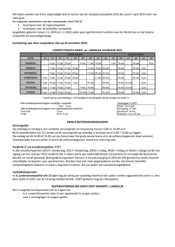 Informatie KNLTB competitie voorjaar 2015