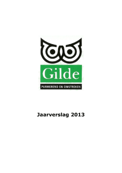 Jaarverslag 2013 - Gilde Purmerend