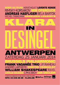 Download het volledige programmaboekje van Klara in deSingel (pdf)